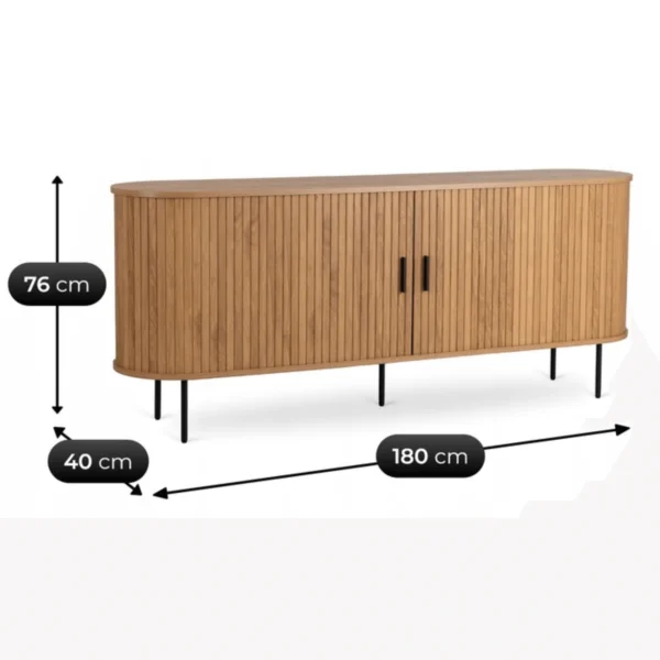 product-3325-8 TRISH 180 cm Comoda extensibilă cu două uși Stejar — Comode