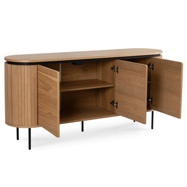 Comodă BECK 160 cm cu trei uși din stejar