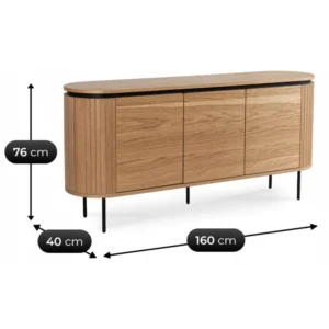 Comodă BECK 160 cm cu trei uși din stejar