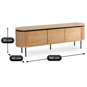 product-3330-4 Dulap RTV BECK 160 cm Stejar cu trei uși — Comode TV