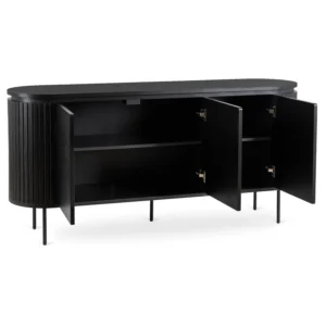 Comoda BECK 160 cm cu trei uși, negru