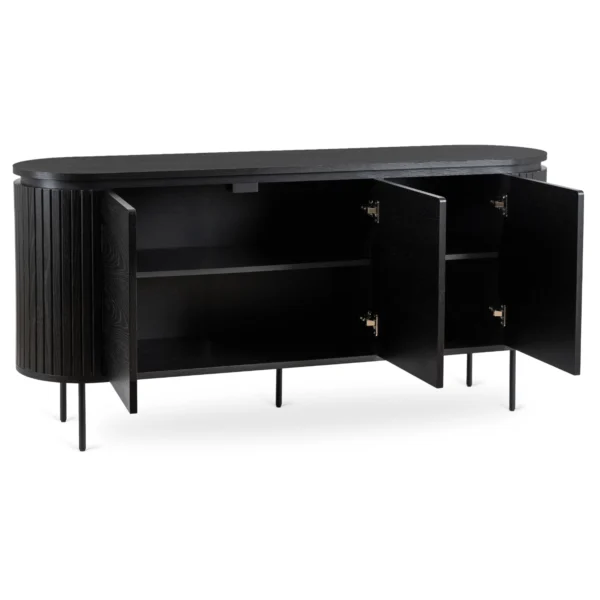 Comoda BECK 160 cm cu trei uși, negru