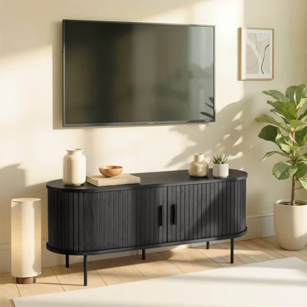 product-3332-0-1 Dulap RTV TRISH 120 cm cu două uși Negru — Comode TV
