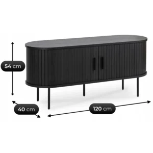 product-3332-5 Dulap RTV TRISH 120 cm cu două uși Negru — Comode TV