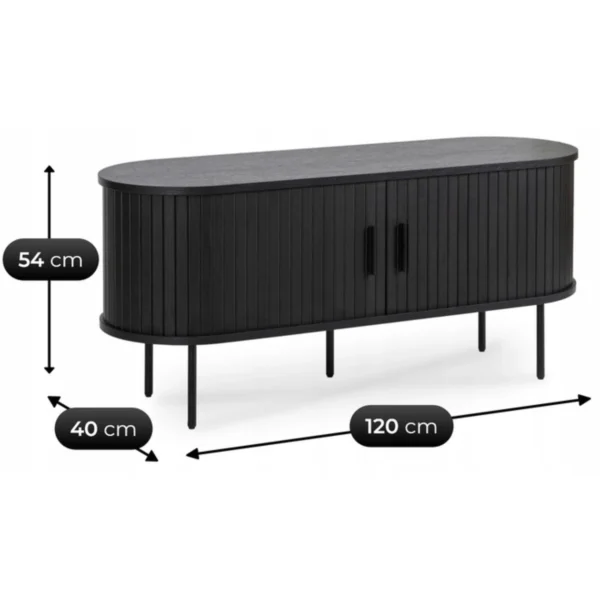 product-3332-5 Dulap RTV TRISH 120 cm cu două uși Negru — Comode TV