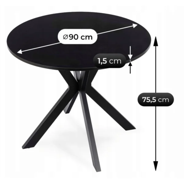 product-3334-5 Masa LAUREN 90 cm Negru
