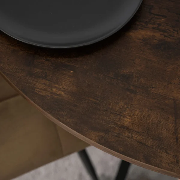 Masa LAUREN 90 cm Stejar rustic/Negru