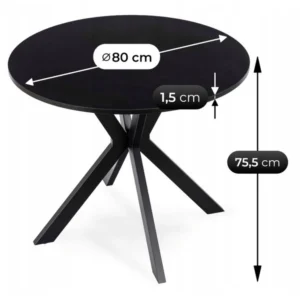 Masa LAUREN 80 cm Negru