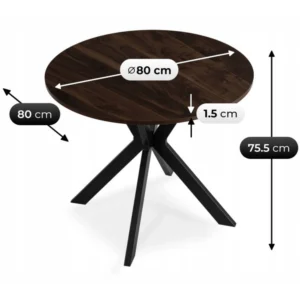 product-3338-5 Masa LAUREN 80 cm Nuc/Negru