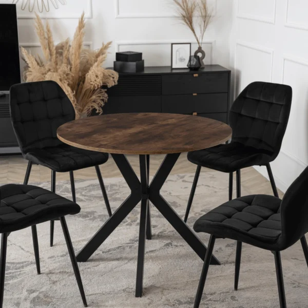 product-3340-0-1 Masa LAUREN 80 cm Stejar rustic/Negru — Mese