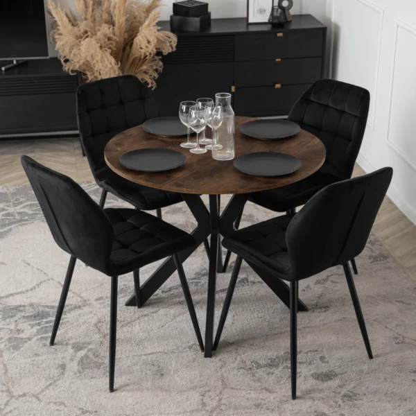 product-3340-1 Masa LAUREN 80 cm Stejar rustic/Negru — Mese