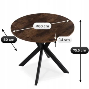 product-3340-5 Masa LAUREN 80 cm Stejar rustic/Negru — Mese