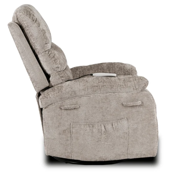 Scaun de masaj reclinabil BRUCE cu funcție de balansare, velur bej