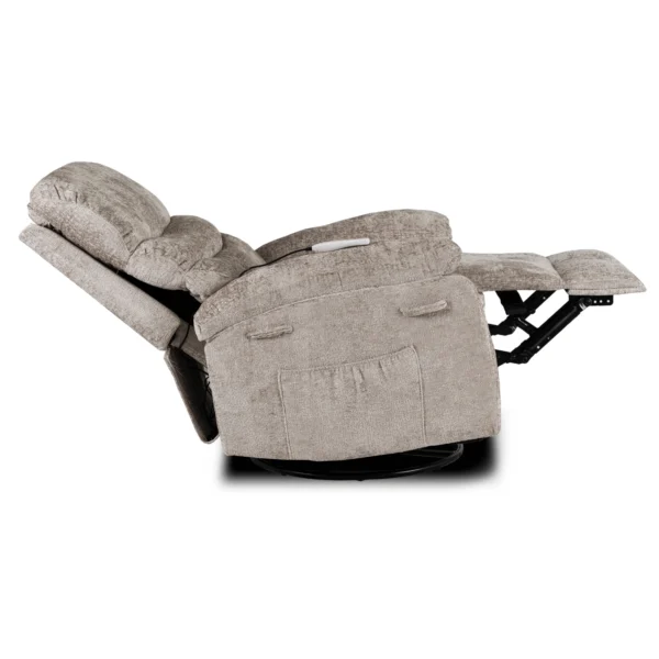 Scaun de masaj reclinabil BRUCE cu funcție de balansare, velur bej