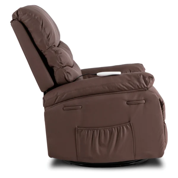 product-3342-4 BRUCE fotoliu de masaj înclinat cu funcție de leagăn Piele ecologică maro — Fotolii de masaj