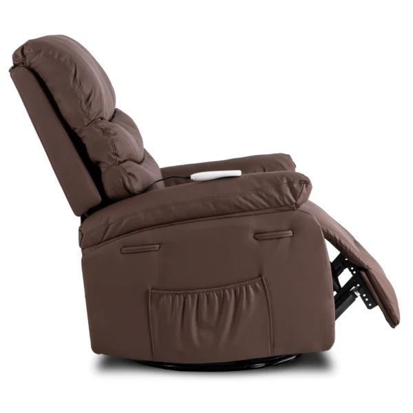 product-3342-5 BRUCE fotoliu de masaj înclinat cu funcție de leagăn Piele ecologică maro — Fotolii de masaj