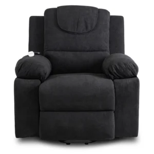 product-3344-1 Fotoliu de masaj electric, rabatabil, model FENIX, cu funcție de ridicare, negru — Fotolii de masaj