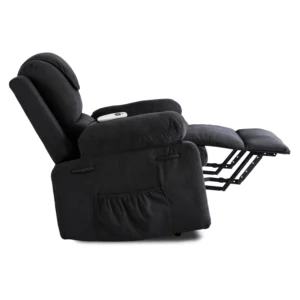 product-3344-3 Fotoliu de masaj electric, rabatabil, model FENIX, cu funcție de ridicare, negru — Fotolii de masaj