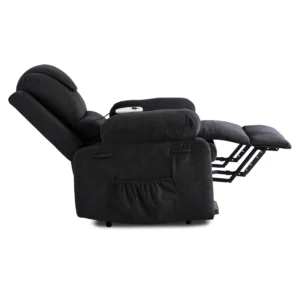 product-3344-4 Fotoliu de masaj electric, rabatabil, model FENIX, cu funcție de ridicare, negru — Fotolii de masaj