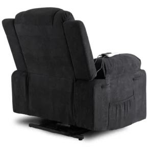 product-3344-6 Fotoliu de masaj electric, rabatabil, model FENIX, cu funcție de ridicare, negru — Fotolii de masaj