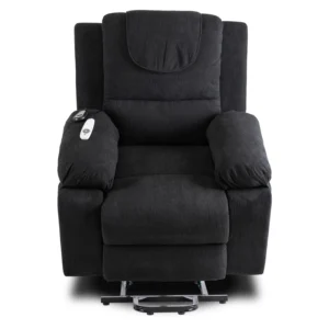 product-3344-8 Fotoliu de masaj electric, rabatabil, model FENIX, cu funcție de ridicare, negru — Fotolii de masaj