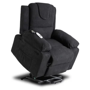 product-3344-9 Fotoliu de masaj electric, rabatabil, model FENIX, cu funcție de ridicare, negru — Fotolii de masaj