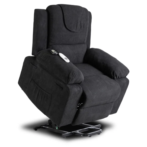 product-3344-9 Fotoliu de masaj electric, rabatabil, model FENIX, cu funcție de ridicare, negru — Fotolii de masaj