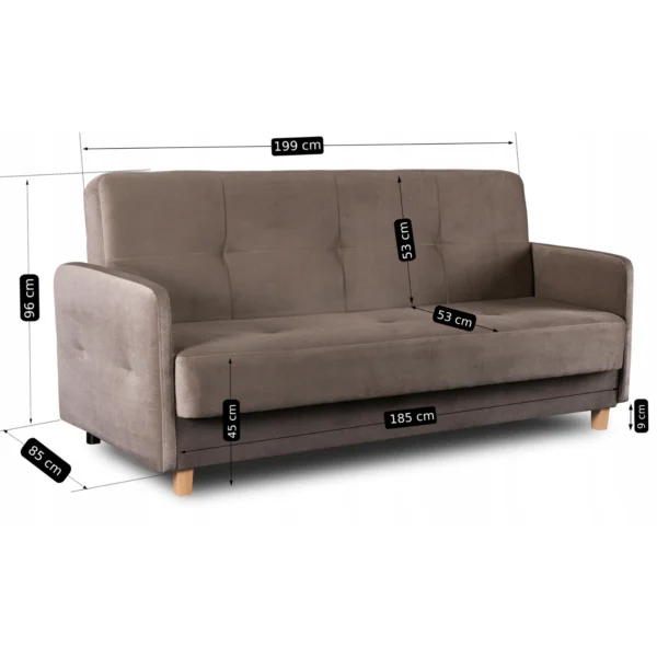 Set de 2x canapea pliabilă CUBA bej — Canapele și sofale