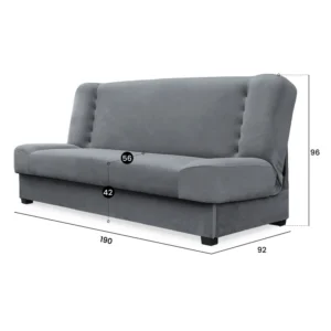 Set de 2x canapea extensibilă PIANO Grey velour — Canapele și sofale