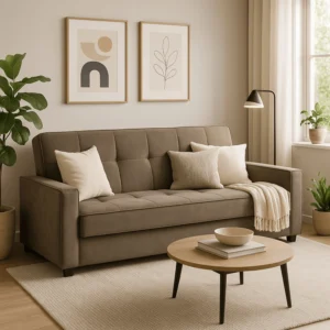 Set de 2x canapea extensibilă ALUNA Beige — Canapele și sofale