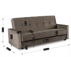 Set de 2x canapea extensibilă ALUNA Beige — Canapele și sofale