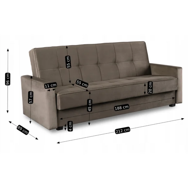 Set de 2x canapea extensibilă ALUNA Beige — Canapele și sofale