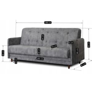 product-3357-8 Set de 2x canapea extensibilă TIVOLI gri — Canapele și sofale