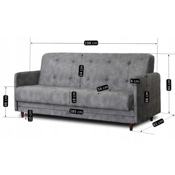 product-3357-8 Set de 2x canapea extensibilă TIVOLI gri — Canapele și sofale
