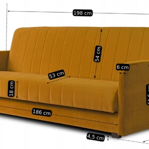 Set de 2 canapele extensibile PORTO din velur muștar