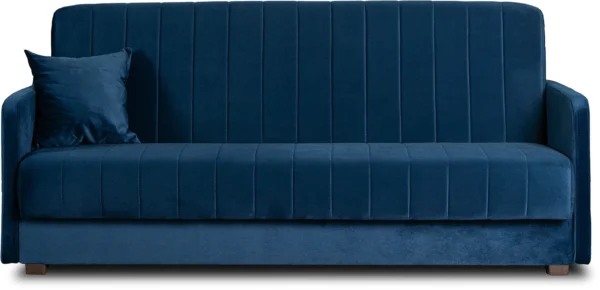 product-3362-1 Set de 2x PORTO Canapea pliabilă din catifea albastru marin — Canapele și sofale