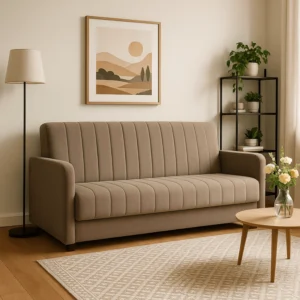 Set de 2x PORTO canapea pliantă bej — Canapele și sofale