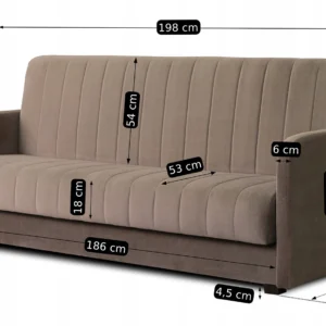 Set de 2x PORTO canapea pliantă bej — Canapele și sofale