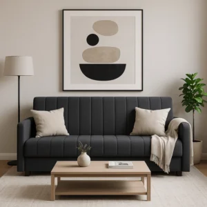Set de 2x PORTO canapea pliabilă gri — Canapele și sofale