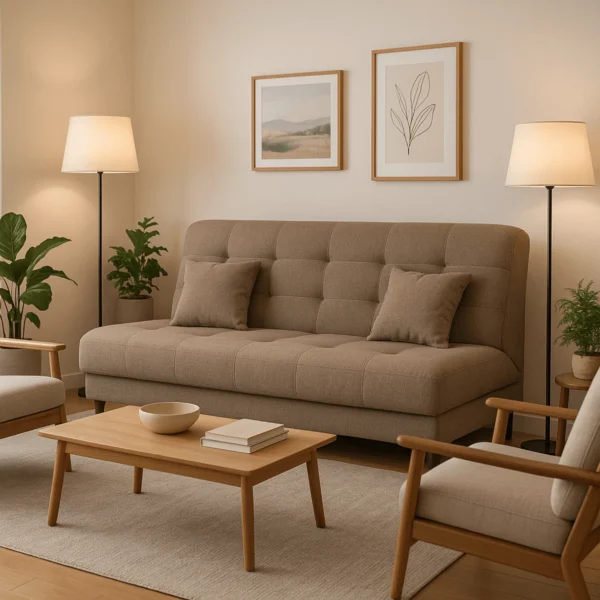 Set de 2 canapele extensibile maro NEPAL