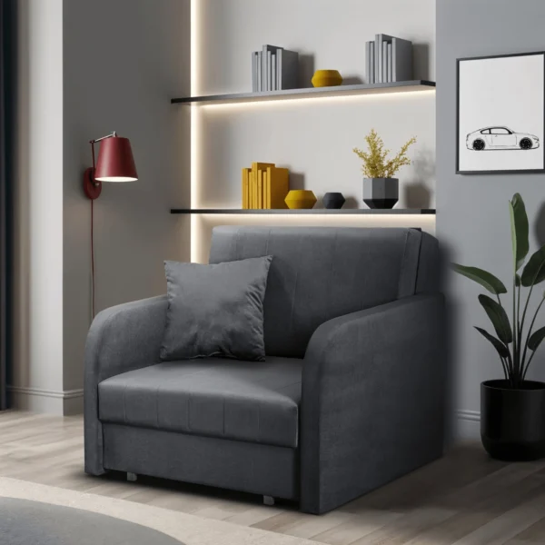 product-3376-0-1 Set de 2x fotoliu de dormit simplu VERO gri — Fotolii de relaxare