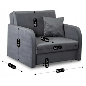 product-3376-9 Set de 2x fotoliu de dormit simplu VERO gri — Fotolii de relaxare