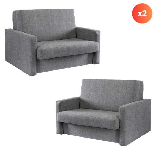 Set de 2 fotolii duble MILAN 2 gri