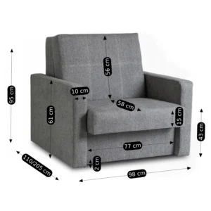 product-3378-10 Set de 2x fotoliu de dormit simplu MILAN 1 gri — Fotolii de relaxare