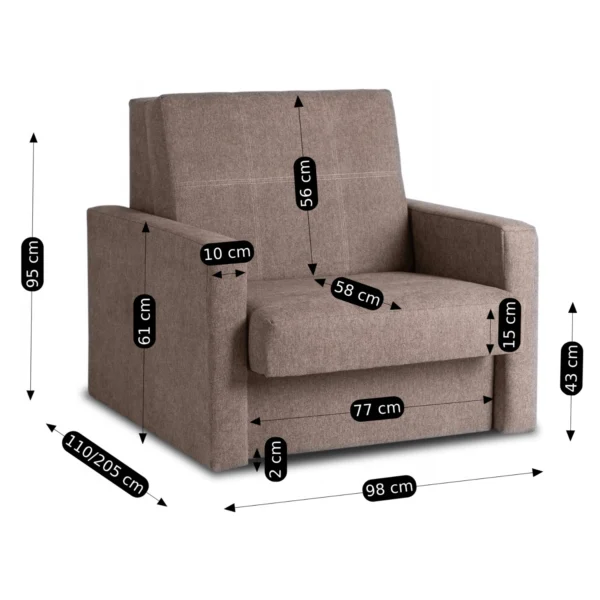 Set de 2 fotolii de dormit MILAN 1, bej