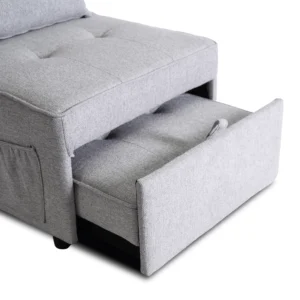 product-3382-12 IBERIS 80 cm Fotoliu pliabil pentru dormit Gri — Fotolii de relaxare