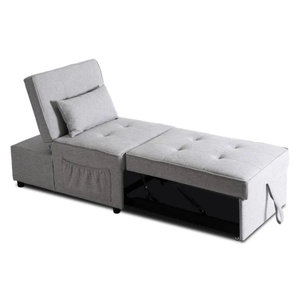 product-3382-6 IBERIS 80 cm Fotoliu pliabil pentru dormit Gri — Fotolii de relaxare