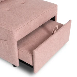 IBERIS Fotoliu reclinabil pentru dormit, 67 cm, roz