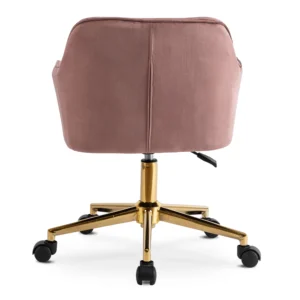 Scaun pivotant din velur roz KONOR