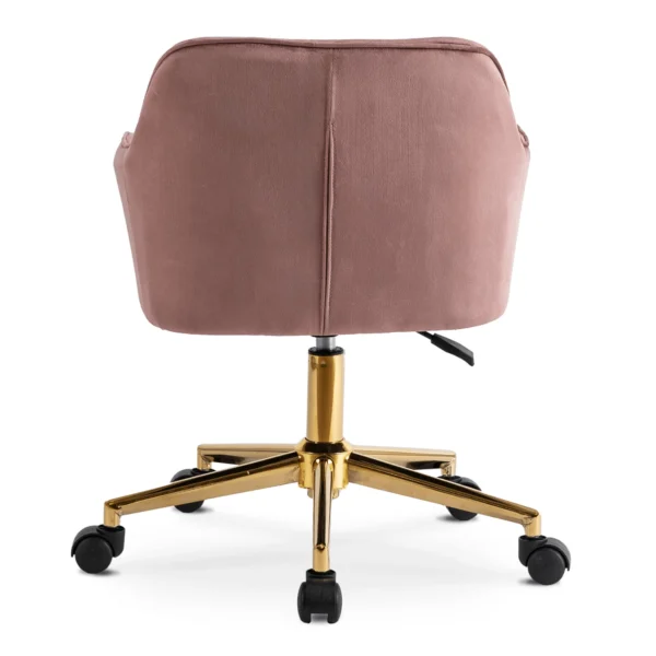 Scaun pivotant din velur roz KONOR